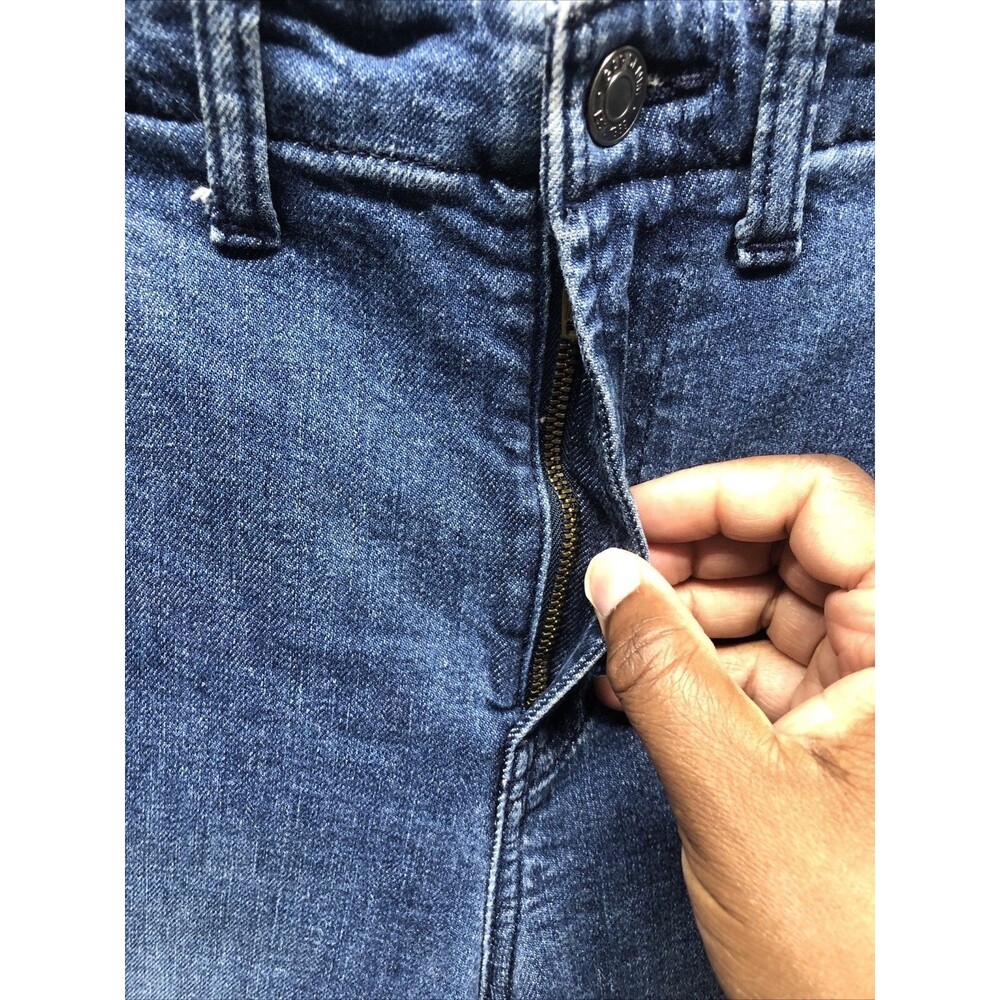 Gap Denim Jeans 70s Flare Size 2/26R Sailor Buttons Distressed - Picture 9 of 16